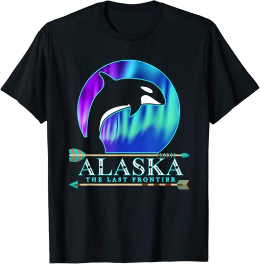 Alaska State Pride Alaska Northern Lights Alaskan Orca Whale T-Shirt