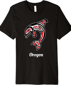 Native American Oregon Red Orca Killer Whale Premium T-Shirt