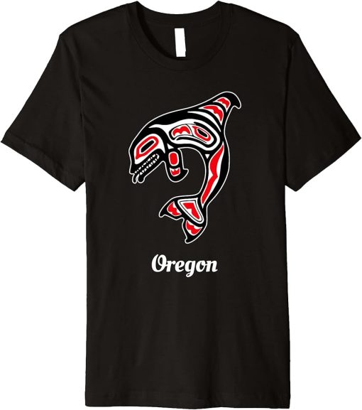 Native American Oregon Red Orca Killer Whale Premium T-Shirt