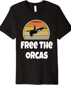 Funny Orca Whale Shirt Ocean Sea Gift Retro Free The Orcas Premium T-Shirt